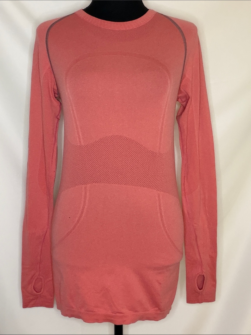 RARE CORAL/GREY LULULEMON SWIFTLY TECH LONG SLEEVE